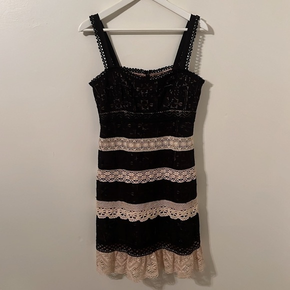 Nanette Lepore Sleeveless Lace Striped Dress Size 4. EUC. - Picture 3 of 5